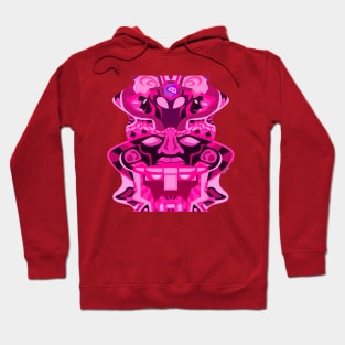 deep pink olmec head Hoodie